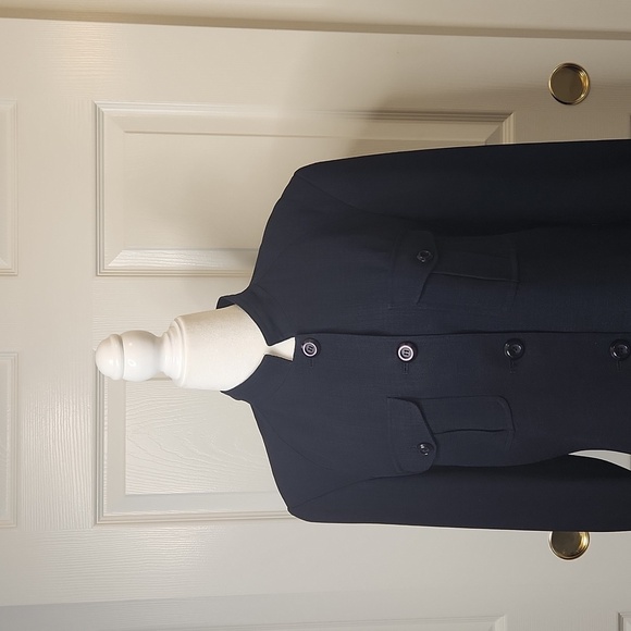 Focus 2000 Women's Vintage Black ButtonFront Mandarin Collar BlazerJacket Size10 - Picture 14 of 16